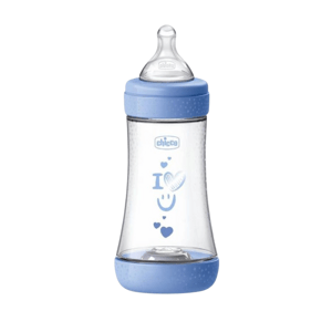 Chicco Fľaša dojčenská Perfect5 silikón, modrá 240 ml