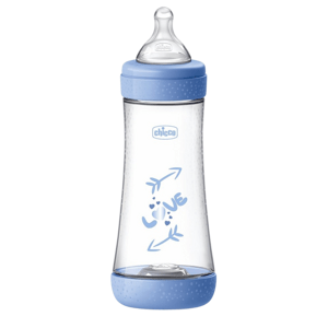 Chicco Fľaša dojčenská Perfect5 silikón, modrá 300 ml