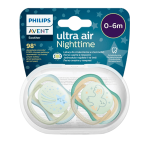 Philips Avent Cumlík Ultra air nočné 0-6m chlapec 2 ks