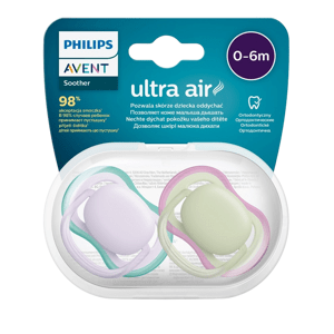 Philips Avent Cumlík Ultra air neutral 0-6m dievča fialová 2 ks