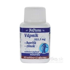 MedPharma VÁPNIK 333,3 mg + Horčík + Zinok 37 ks