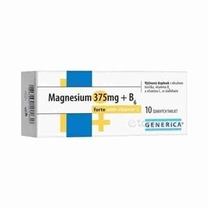 GENERICA Magnesium 375 mg + B6 forte s vitamínom C eff 10 tbl