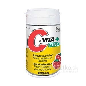 Vitabalans C-VITA + ZINC (jahodová príchuť) 30 tbl