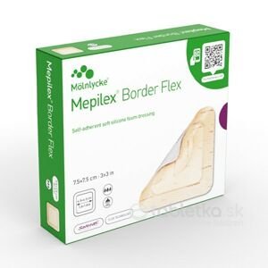 Mepilex Border Flex samolepivé krytie z mäkkého penového silikónu 5ks, 7,5x7,5cm
