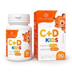 PLATAN Vitamín C + D Kids cmúľacie tablety 90tbl