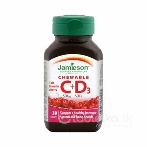 Jamieson Vitamín C a D Cherry 500mg 30 tbl