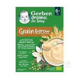 Gerber Organic Nemliečna Kaša pšenično-ovsená BIO, príchuť vanilka 6m+,200g