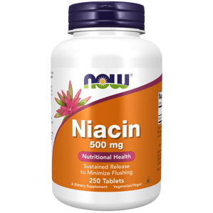 NOW® Foods NOW Niacin (Vitamín B3), 500 mg, 250 tablet