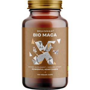 BrainMax BIO Maca, 740 mg, 100 rostlinných kapslí *SK-BIO-001 certifikát / Zvládnite lepšie stres, majte viac energie a podporte svoje reprodukčné zdravie!