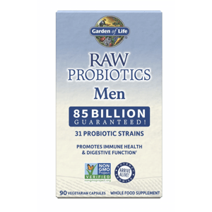 Garden of Life Raw Probiotic Men, probiotika pro muže, 85 miliard, 31 probiotických kmenů, 90 kapslí