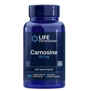 Life Extension Carnosine, karnosin, 500 mg, 60 rostlinných kapslí Vitamín B1 a antioxidant na podporu regenerácie svalov / Expirácia 11/2023