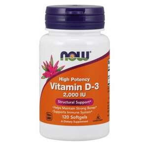 NOW® Foods NOW Vitamín D3, 2000 IU, 120 softgel kapsúl