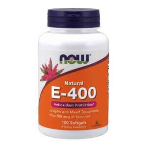 NOW® Foods NOW Vitamín E 400 IU with Selenium, Natural, 100 softgélových kapsúl