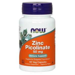 NOW® Foods NOW Zinc Picolinate (zinok pikolinát), 50 mg, 60 rastlinných kapsúl