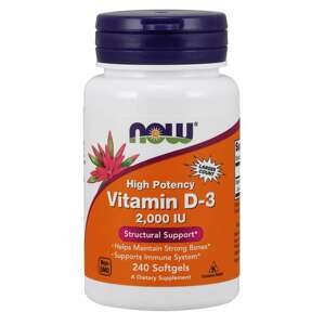 NOW® Foods NOW Vitamín D3, 2000 IU, 240 softgel kapsúl