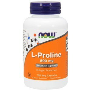 NOW® Foods NOW L-Prolin, 500 mg, 120 rastlinných kapsúl