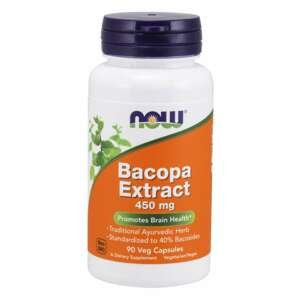 NOW® Foods NOW Bacopa monnieri (Brahmi) extrakt, 450 mg, 90 rastlinných kapsúl