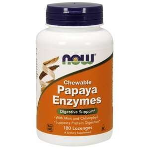 NOW® Foods NOW Papaya Enzymes, prírodné tráviace enzýmy, 180 pastiliek