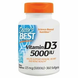 Doctor's Best Doctor’s Best Vitamín D3, 5000 IU, 360 kapsúl