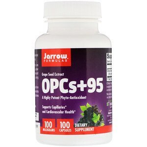 Jarrow Formulas Jarrow OPCs + 95 Grape Seed Extract, (Směs polyfenolů z hroznových semen), 100 mg, 100 kapslí