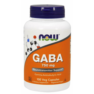 NOW® Foods NOW GABA (kyselina gama aminomaslová) 750 mg, 100 kapsúl