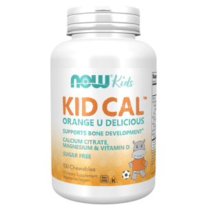 NOW® Foods NOW Kid Cal, Orange, Vápnik, Horčík, Vitamín D pre deti, 100 žuvacích pastiliek