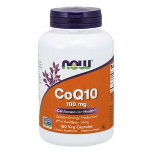 NOW® Foods NOW CoQ10 (koenzým Q10) + Hloh, 100 mg, 180 rastlinných kapsúl
