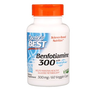Doctor's Best Benfotiamine with BenfoPure (vitamín B1), 300 mg, 60 rastlinných kapsúl