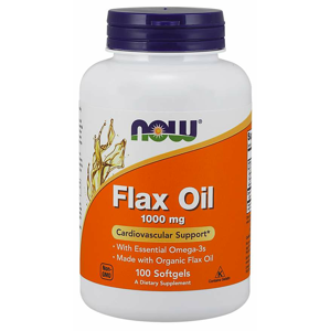 NOW® Foods NOW Flax oil, Ľanový olej, 1000 mg, 100 softgelových kapsúl