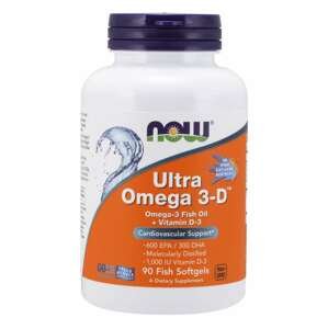 NOW® Foods NOW Ultra omega-3 s vitamínom D, 300 DHA / 600 EPA, 90 softgélových kapsúl