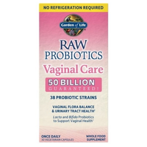 Garden of life Raw Probiotics vaginal care (probiotiká pre ženy, vaginálna starostlivosť), 50 mld. CFU, 38 kmeňov, 30 rastlinných kapsúl
