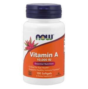 NOW® Foods NOW Vitamín A, 10000 IU, 100 softgélových kapsúl
