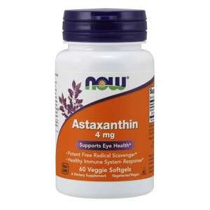NOW® Foods NOW Astaxanthin, Prírodný Astaxantín, 4 mg, 60 vegetariánských kapsúl