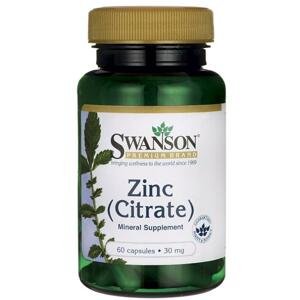 Swanson Zinc Citrate (Citrát zinočnatý), 30 mg, 60 kapsúl