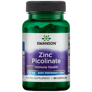 Swanson Zinc Picolinate, Zinok Pikolinát, 22 mg, 60 kapsúl