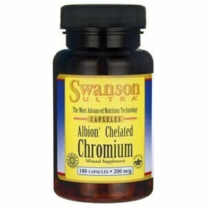 Swanson Chromium Chelated (chróm v chelátovej väzbe), 200 mcg, 180 kapsúl