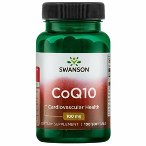 Swanson CoQ10 (koenzým Q10), 100 mg, 100 softgelových kapsúl