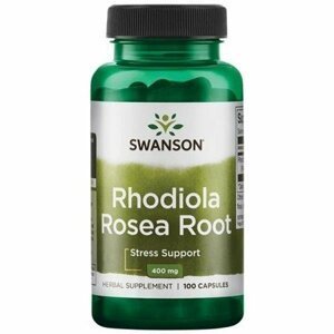 Swanson Rhodiola Rosea Root (Rozchodnica ružová koreň), 400 mg, 100 kapsúl