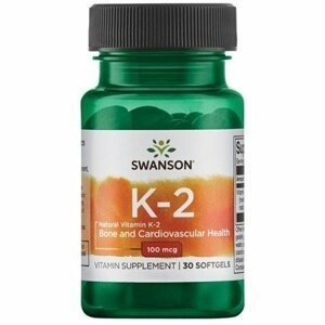 Swanson Vitamín K2 ako MK-7 Natural, 100 mcg, 30 softgelových kapsúl