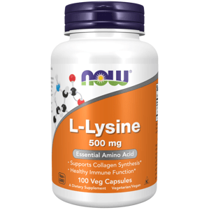 NOW® Foods Now L-Lysine (L-lysin), 500 mg, 100 kapsúl