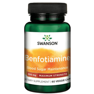 Swanson Benfotiamine (vitamín B1), 300 mg, 60 rastlinných kapsúl