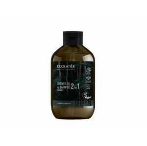 Ecolatiér Urban - Pánský sprchový gel a šampon 2v1, cypřiš a zelený čaj, 600 ml