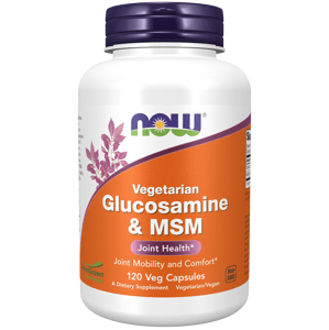 NOW® Foods NOW Glucosamine & MSM Vegetarian (vegetariánský glukosamín a MSM), 120 rastlinných kapsúl