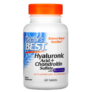 Doctor's Best Hyaluronic Acid + Chondroitin Sulfate with Biocell colagen (kyselina hyaluronová + chontroitin sulfát s obsahem Biocell kolagenu), 60 tablet