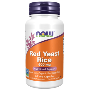 NOW® Foods NOW Red Yeast Rice (Červená kvasnicová rýže, extrakt) 600 mg, 60 rostlinných kapslí