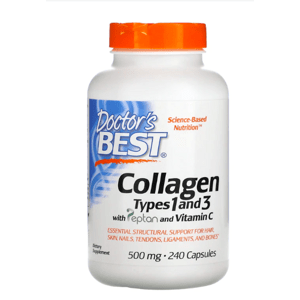 Doctor's Best Doctor’s Best Kolagen, Typ I & III + vitamín C, 500 mg, 240 kapslí