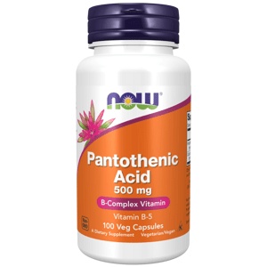 NOW® Foods NOW Panthoteic Acid B5 (kyselina pantothenová), 500 mg, 100 rostlinných kapslí