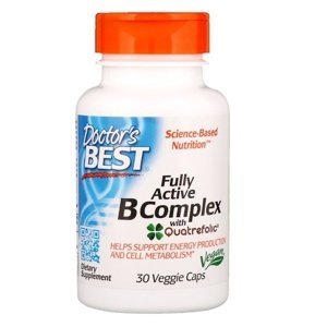 Doctor's Best Fully Active B komplex, (Vitamíny B a kyselina listová v aktivovaných formách) 30 rostlinných kapslí, Expirace: 30.6.2023 Expirace: 30.6.2023