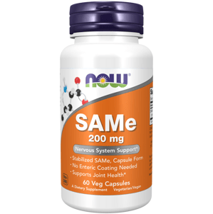 NOW® Foods NOW SAMe (S-adenosylmethionin), 200 mg, 60 rostlinných kapslí
