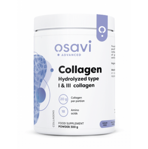 Osavi Collagen Hydrolyzed, Hydrolyzovaný kolagen prášek, Typ I & III, 300g